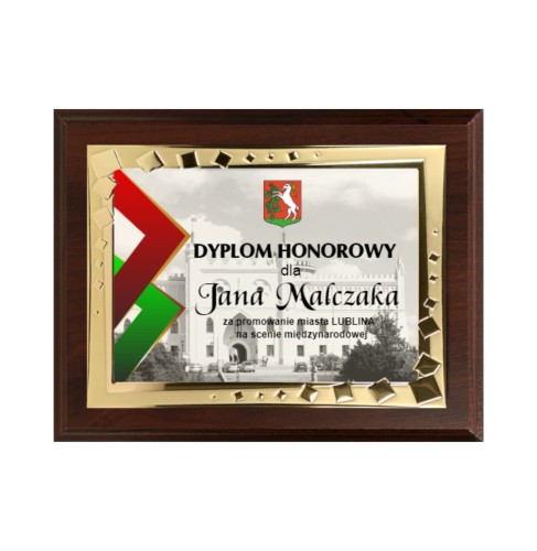 Dyplom drewniany HG42 dyplom honorowy - grawerton społeczność