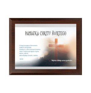 Dyplom drewniany HG265 pamiątka chrztu - grawerton chrzest święty