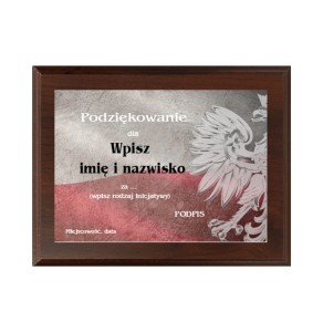 Dyplom drewniany HG265 flaga polski- grawerton okazjonalny