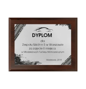 Dyplom drewniany HG265 turniej motoryzacyjny- grawerton motoryzacja