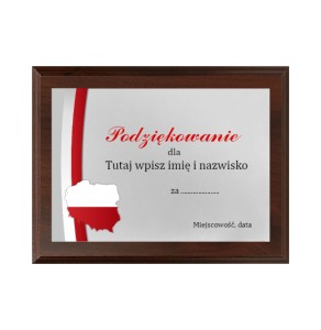 Dyplom drewniany HG265 polska- grawerton okolicznościowy 