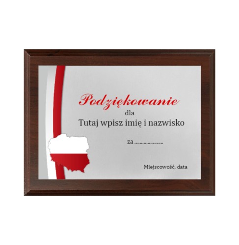 Dyplom drewniany HG265 polska- grawerton okolicznościowy 