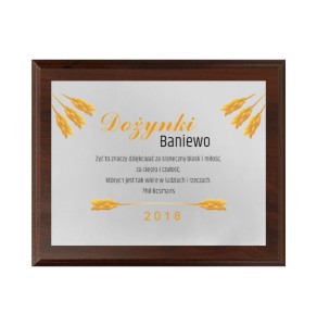 Dyplom drewniany HG265 dożynki - grawerton okolicznościowy