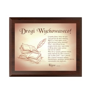 Dyplom drewniany HG265 wychowawca - grawerton szkolnictwo