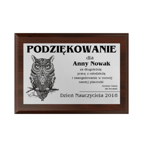 Dyplom drewniany HG265 dzień nauczyciela - grawerton szkolnictwo