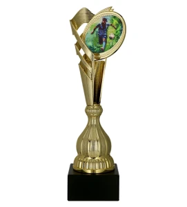 Puchar  plastikowy z dyskiem piłka nożna 7249/SOC4