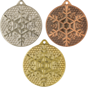 Medal stalowy śnieżynka MMC48050