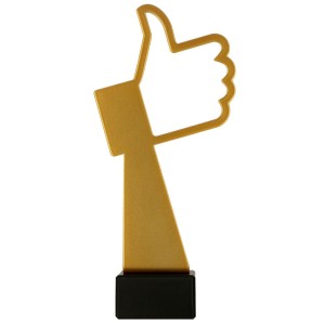 Złota statuetka metalowa kciuk ML-OKA