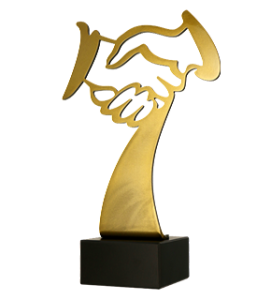 Złota statuetka metalowa dłonie BL-HUG