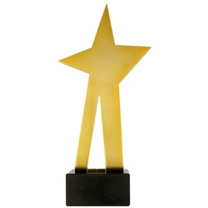 Złota statuetka metalowa duża gwiazda BL-STA