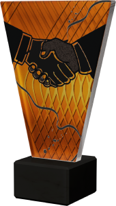 Statuetka szklana uścisk dłoni  VL1/HUG/BK