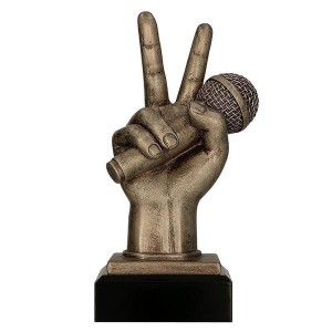 Statuetka odlewana mikrofon muzyka RFST3014/BR
