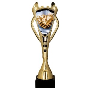 Puchar SIMPLY z nadrukiem uścisk dłoni 7243/HUG - trofeum indywidualne 