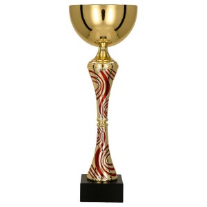 Metalowy puchar złoto - czerwony  8364 - trofeum okazjonalne 