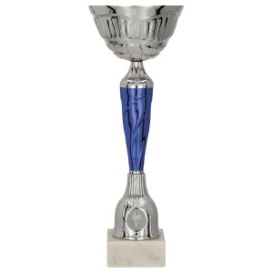 Puchar metalowy srebrno - niebieski 9258