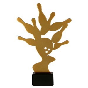 Złota statuetka metalowa kręgle ML-BOW