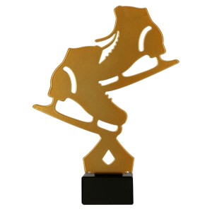 Złota statuetka metalowa łyżwiarstwo ML-FSK3