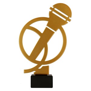 Złota statuetka metalowa mikrofon ML-MUS2