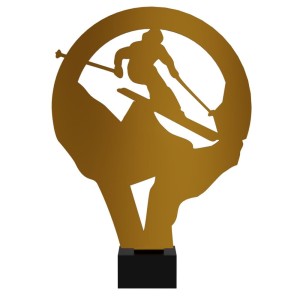 Złota statuetka metalowa narciarstwo ML-SKI1