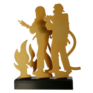 Złota statuetka metalowa straż pożarna TM003-FIR1