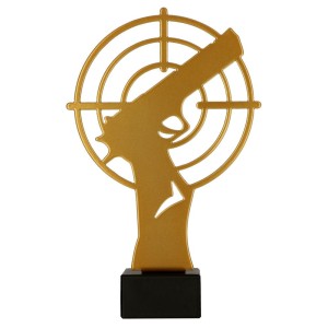 Złota statuetka metalowa strzelectwo ML-SHO3