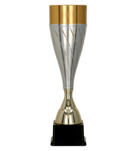 Puchar metalowy srebrno złoty 3146 - unikalny kształt