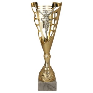Złoty puchar plastikowy biegi 4184 - trofeum sportowe