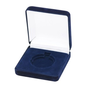 Granatowe welurowe etui na medal 5 cm