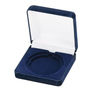 Granatowe welurowe etui na medal 7 cm