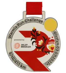 Medal odlewany biegowy z kolorowym nadrukiem run