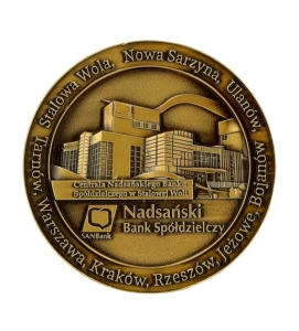 Złoty medal odlewany - złoty coin