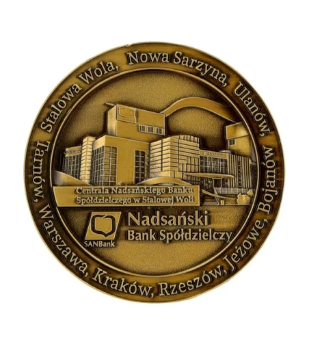 Złoty medal odlewany - złoty coin