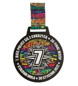 Medal metalowy z kolorowym nadrukiem - medal orkiestra świątecznej pomocy