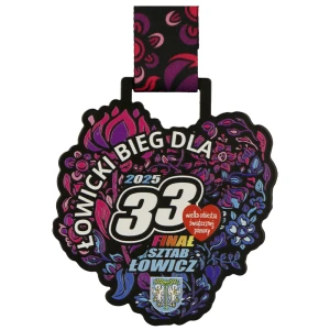 Medal metalowy lasercut z kolorowym nadrukiem - medal wośp
