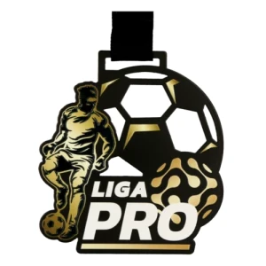 Piłkarski medal metalowy cięty laserem z nadrukiem uv