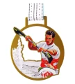 Ażurowy medal metalowy lasercut z kolorowym nadrukiem - medal kajak1.webp