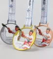 Ażurowy medal metalowy lasercut z kolorowym nadrukiem - medal kajak2.webp