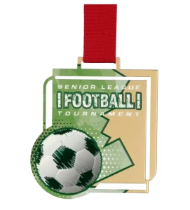 Metalowy medal piłkarski wycinany laserem z kolorowym nadrukiem