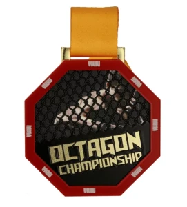 Dwuwarstwowy metalowy medal z kolorowym nadrukiem - q medals mma