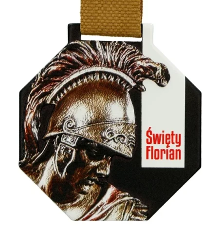 Drukowany metalowy medal dla stażaka standard plus - medal florian