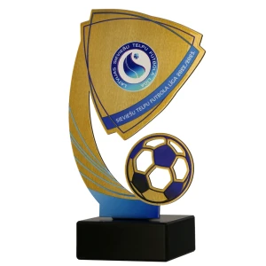 Statuetka metalowa z kolorowym nadrukiem soccer