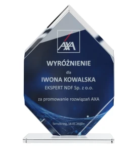 Statuetka szklana G018 biznes z indywidualnym nadrukiem