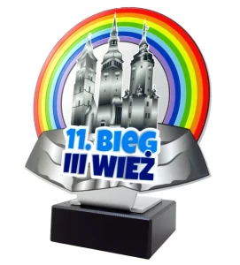 Biegowa statuetka metalowa z kolorowym nadrukiem