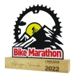 Statuetka z metalu rowerowy maraton na drewnianym postumencie1.webp