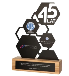 Ażurowe trofeum biznesowe na jubileusz - statuetka jubileuszowa