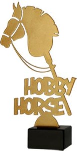 Złota statuetka metalowa hobby horse ML-HOH