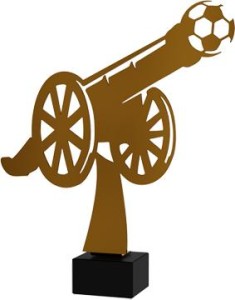 Złota statuetka metalowa armata ML-CAN-PW