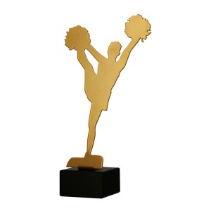 Złota statuetka metalowa cheerleading ML-CHEER2-PW