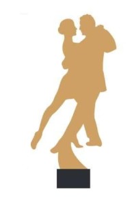 Złota statuetka metalowa taniec klasyczny ML-DAN2-PW