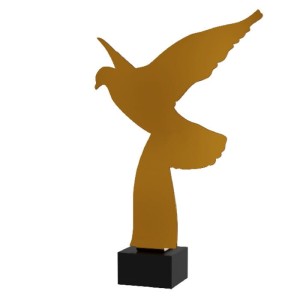 Złota statuetka metalowa gołąb ML-DOVE4-PW